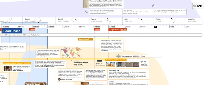 Detail of the map: Ages, the Flood Phase and Egypt