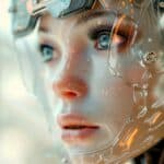 AI photo of a cyborg woman