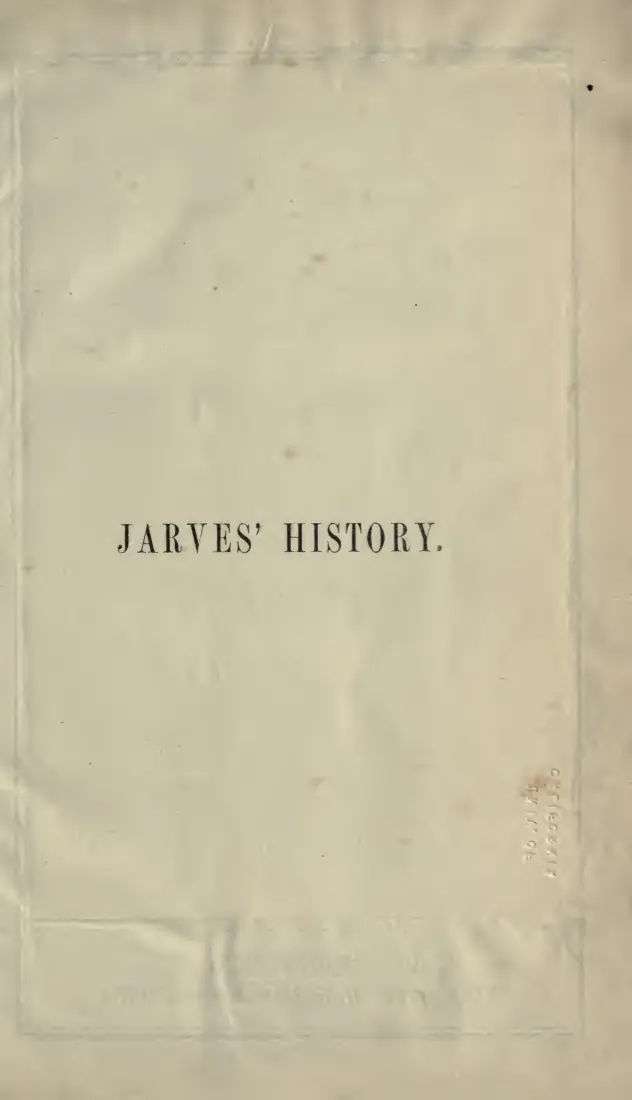 Half-title reading Jarves' History, the title leaf of this copy of History of the Hawaiian Islands